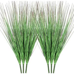 27" Artificial Wheat Grass Plants (6-Pack) - Realistic Faux Greenery Shrubs for Indoor Decor, Outdoor Garden Patio, Home & Office - All-Season Low Maintenance Fake Grass