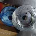 A-Premium BRS44195 Disc Brake Rotor Front Drilled, Slotted & Zinc Plated