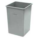 Winco Commercial Square Plastic Trash Can, 35 Gallon, Gray