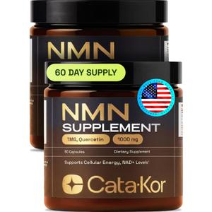 Cata-Kor NMN Supplement – 4-in-1 NAD Supplement with Quercetin | TMG | Resveratrol – Supports Cellular Energy & NAD+ Levels – Third-Party Tested - 2 Pack