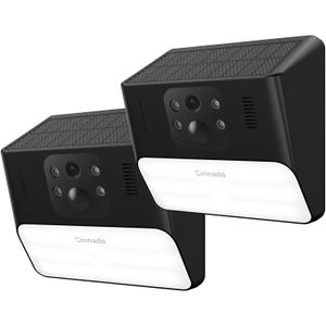 Cinnado Outdoor Camera Wireless-2.4G 2K Solar Wall Light Cameras for Home Security with AI Motion Detection, Waterproof,Motion Activated Light, Siren Alarm Cloud/SD Storage, S2 (2.4G S2-Black-2Pack)