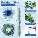 2 Pcs 6 ft Artificial Flowers Wisteria Garland Fake Hanging Wisteria Flowers Green Vines Garlands, Faux Flower Daisy with Eucalyptus Leaves for Garden Decor (Blue)