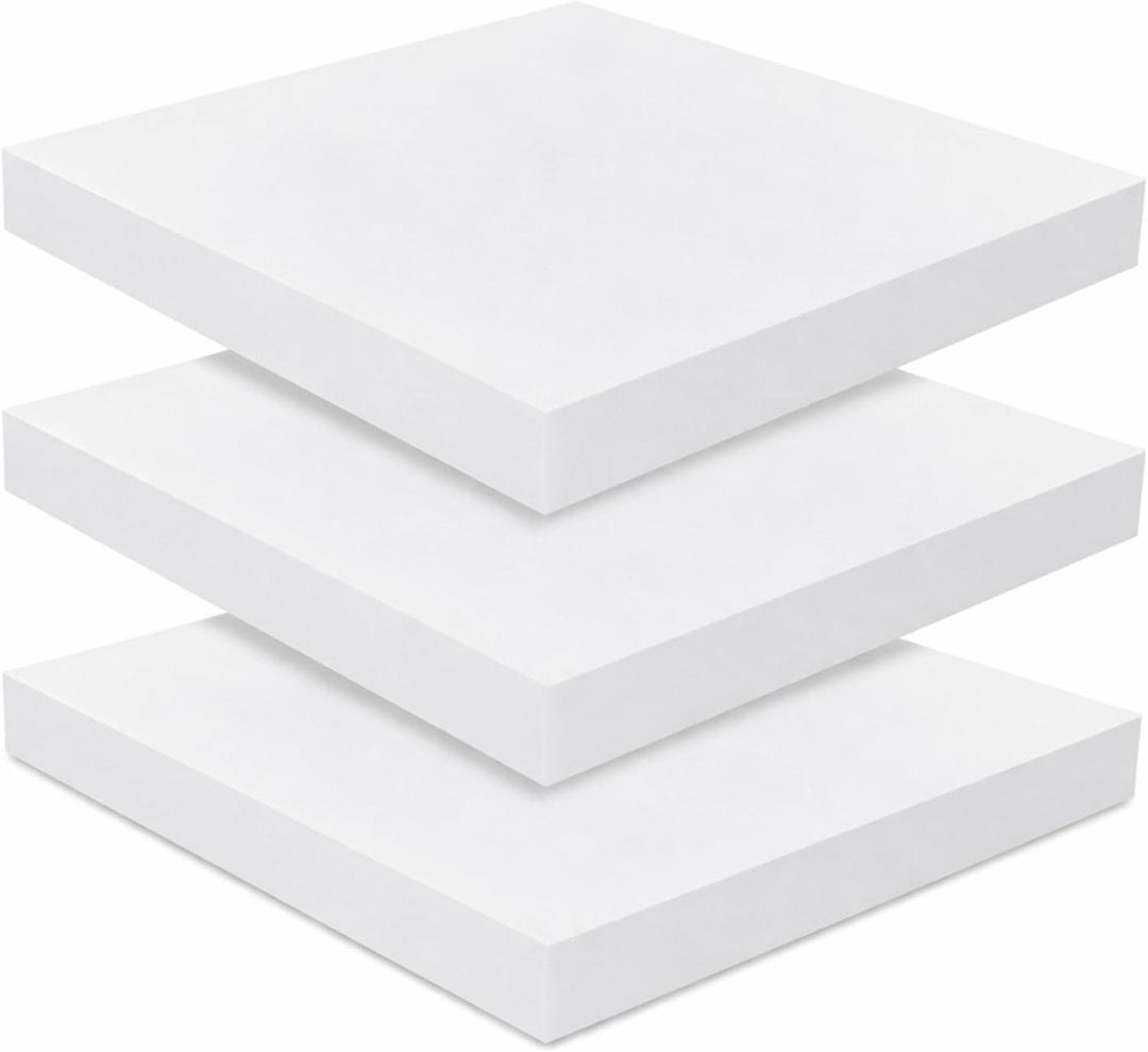Frienda 3 Pack 3 x 20 x 20 Inch Upholstery High Density Foam Cushion Replacement Square Cut to Size Foam Couch for Chair Couches Padding Shipping Packing DIY Cosplay Projects