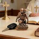 PloreWay St Christopher Medal for Car, Metal Saint Christopher Visor Clip, Talisman for Safety, Automotive Visor Accessories, Gift for Drivers, Families, Friends
