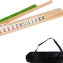 Mahjong Racks with Pushers, Mahjong Pushers and Racks, Wooden Mahjong Racks Set of 4, Mahjong Pushers with Storage Bags, Magnetically Attached Pushers for Mahjong & More Game Nights