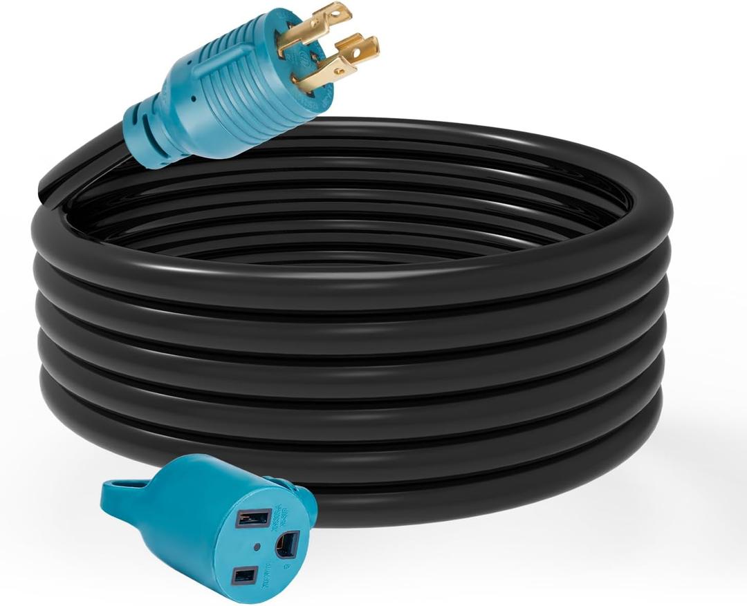 Welder Adapter Cord, L14-30P Twist-Lock Male to 6-50R Female, 4 Prong 30 Amp to 3 Prong 50 Amp Generator to Welder Adapter Power Cord, 10 AWG Heavy Duty,ETL Listed (10ft) (Blue and Black)