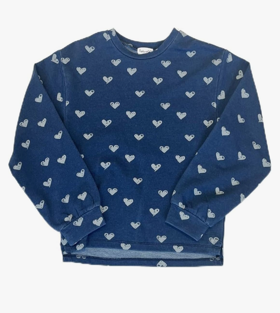 Splendid Girls' Ocean Hearts Pullover Size 8