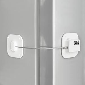 Refrigerator Lock, Heavy Duty Fridge Lock, Combination Lock for Refrigerator Cabinets, Drawers, Safety, Easy Install No Keys Needed (White-1Pack)