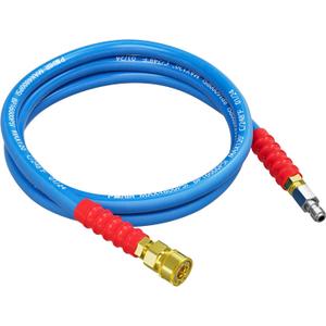 POHIR 10ft Pressure Washer Hose 3/8" 4800 PSI, No Marking Kink Free Hose with Quick Connect Ends and Adapters for Hot & Cold Water up to 248F, Steel Wire Braided Hose for Power Washing