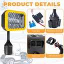 Golf Cart Heater 400W Battery Powered Heater 48V Carbon Fiber Fast Heating Safe Golf Cart Electric Heaters with 360 Degree Adjustable Angle, Golf Cart Accessories for Club Car/Yamaha/EZGO