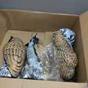 3-Pack Owl Decoys for Bird Deterrent - Weatherproof Bird Repellent Devices for Outdoor Use - Plastic Owls to Scare Birds Away and Control Garden Pests