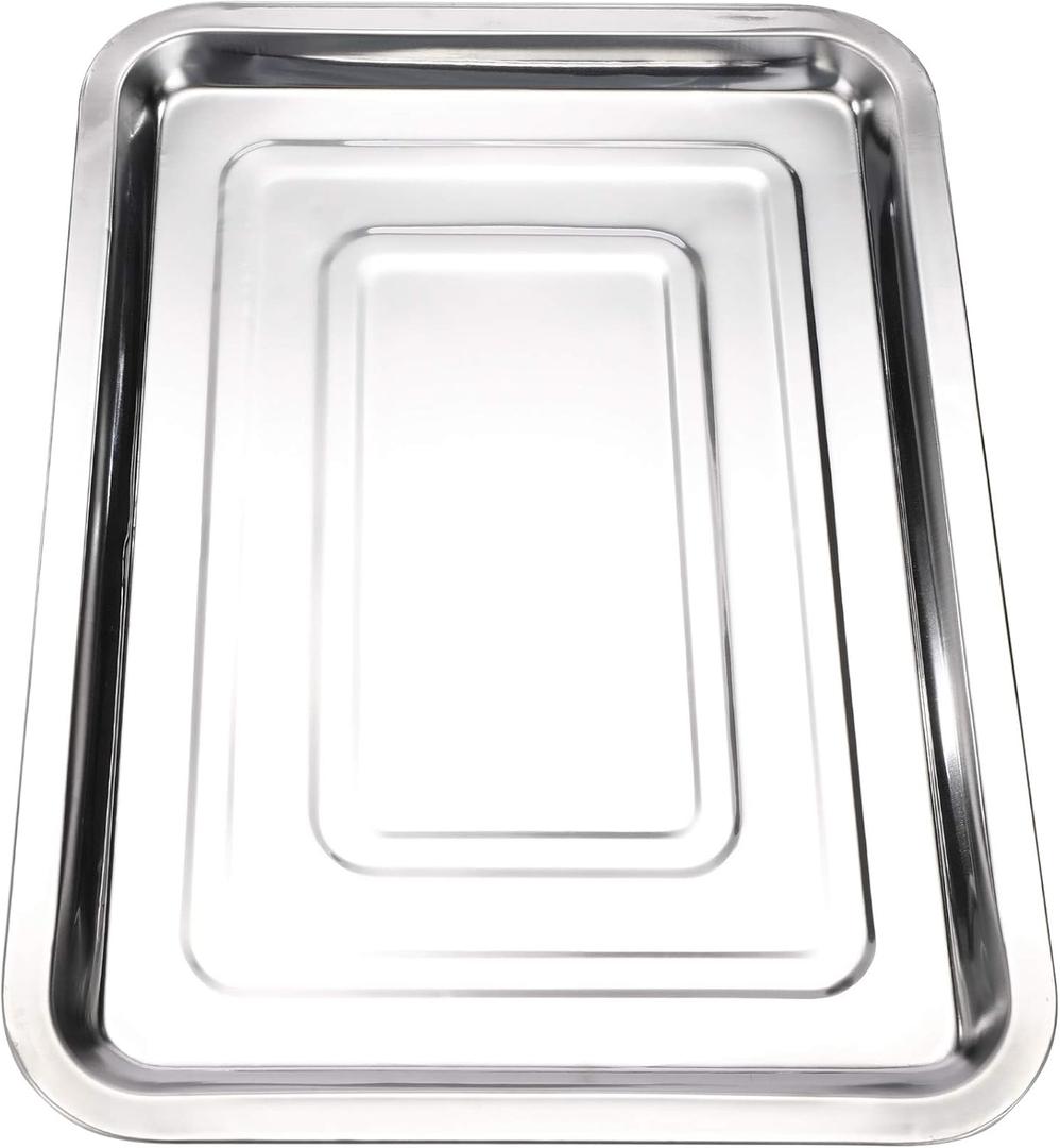 Stainless Steel Tattoo Trays 13 1/2" x 10" Dental Body Piercing Instrument Tool Flat