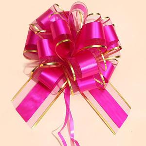 6 Piece Large Pull Bow,Rose Red Drawstring Bow for Gift Wrap,6 inch,Christmas Gifts,Basket and Wedding Decoration,Holiday and Birthday Gift Wrap Bows (Rose red)