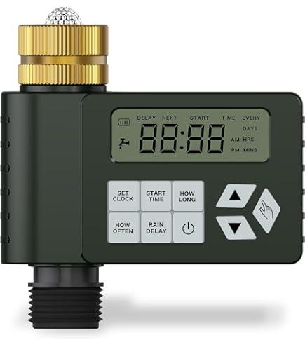 Hose Faucet Water Timer for Outdoor Garden, Ortis Programmable Sprinkler Timer with Rain Delay/Manual/Automatic Mode, IP67 Leak-Proof Design for Lawn Yard, 1 Outlet