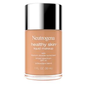 Neutrogena Healthy Skin Liquid Foundation Makeup with Broad Spectrum SPF 20 Sunscreen, Lightweight, Medium Coverage Makeup with Sunscreen and ProVitamin B5, Natural Beige 60, 1 fl. oz, BBD 11/2027