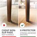 X-Protector Non Slip Furniture Pads for Hardwood Floors 32 PCS 2 - Round Anti Slip Furniture Pads - Self-Adhesive Rubber Furniture Pads Non Slip - Ideal Furniture Stoppers to Prevent Sliding!