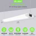 ALUSSO LED Shop Lights 4FT for Garage, 4800LM Super Bright, Adjustable 2700K 3000K 4000K 5000K 6500K, 120V, Warm to Cool Daylight Linkable Shop Lights for Workshop/Basement, ETL Listed, 2 Pack