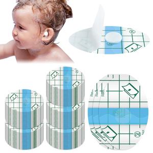 Teling 300 Pcs Disposable Baby Ear Covers for Swimming Waterproof Baby Shower Ear Covers for Bath Protector Newborn Stickers Cotton Ball Bath for Kids Swimming Surfing Snorkeling Water Sport (Blue)
