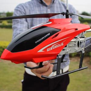 Large 75CM RC Helicopter Beginner Kids Toy 3.5CH Alloy LED Lights Remote Control Helicopter for Boys 8-12 Electric Remote Control Aircraft Airplane for Children Adults Gifts(2 Batteries (Red)