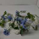OrgMemory Rose Flower Vine, 1PCS 6' Each, Peony Garland, Silk Flower Vine, Blue and White Peony Garland for Wedding Arch Party Home Table Runner Mantle Decoration