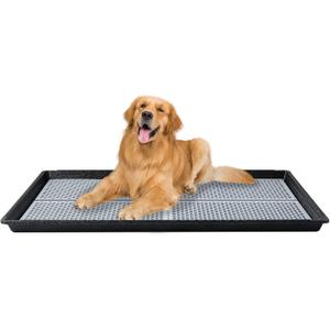 HQ4us Dog Pee Pad Holder Tray with Grate 4534, Large Dog Litter Box Toilet, Puppy Pee Pad Holder, Less Mess, Potty Indoor Outdoor for Balcony
