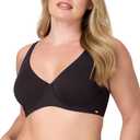 Bali Womens Underwire Bra, Cotton Collection 2-ply Underwire Bra, Moisture-Wicking, Full Coverage, Convertible Straps (Black, L)