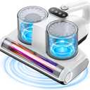 Mattress Vacuum Bed Vacuum Cleaner 16Kpa Suction 253.7nm UV-C Light, 140F Heated Air, 30000 RPM Brushroll, Ultrasonic, HEPA Filter, Handheld Vacuums for Carpet/Sofa, 500W Corded, (White)