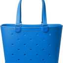 Simple Modern Extra-Large Beach Bag | Waterproof Getaway Rubber Tote with Zipper Pocket for Travel, Pool, Boat, Groceries, Sports | Supersonic Blue