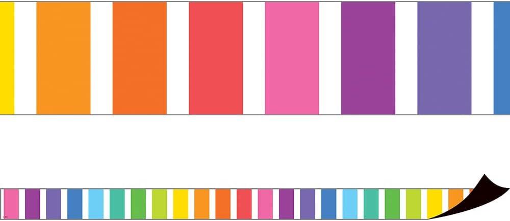 Teacher Created Resources Colorful Stripes Magnetic Border (TCR77563), Each strip measures about 24" x 1-1/2"