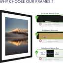 20X24 Poster Frame, Display Pictures 16X20 with Mat or 20X24 Without, Wall Hanging Frames, Black, 3 Pack