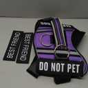 Reflective Dog Harness, Anti-Slip No Pull Dog Vest Harness with 8Pcs Dog Patches, Adjustable In Training Service Pet Harness for All Breeds, 3 Ring No-Choke Pet Oxford Vest for Small Medium Large Dogs (Purple)