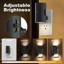 Modern LED Night Light Plug into Wall, Dusk to Dawn Sensor, Adjustable Brightness (0-100LM), Soft White 3000K, Dimmable Night Lights for Bedroom, Hallway, Stairway, Bathroom, Nursery, 2 Pack, Black