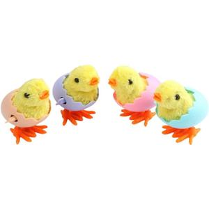 2 x 4 Pcs Wind-Up Jumping Chicks & Hopping Bunnies Toys with Wings for Kids  Easter Egg & Goody Bag Fillers, Toddler Party Favors, and Gifts (Medium)