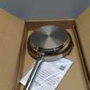 HOMICHEF 9.5 Inch Nickel Free Stainless Steel Saute Pan Induction Oven Safe - Premium Mirror Polished Stainless Steel Pan - Healthy Non Toxic Fry Pans