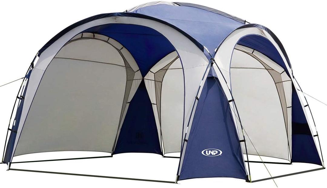 UNP Easy Beach Tent Pop Up Canopy UPF50+ Tent with Side Wall, Ground Pegs, and Stability Poles, Sun Shelter Rainproof, Waterproof for Camping Trips, Backyard Fun, Party Or Picnics, 15 X 15 Ft