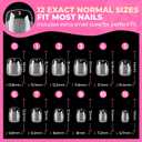 UNA GELLA Short Square Nail Tips 504PCS Pre Etched Extra Short Soft Gel Fake Nails Tips for Women DIY Squoval Press On Nails Extension French Style Salon Full Cover Acrylic Tips 12 Sizes