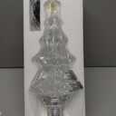 Eldnacele Musical Light-up Glitter Christmas Tree, Christmas Tree Shaped Singing Snow Globe with Silver Base, Battery and USB Cord Powered Decorative Lamp, Silver with Music