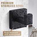 Towel Hooks for Bathrooms Robe Hook Coat Hook 4 Pack Matte Black Stainless Steel Heavy Duty Wall Mounted Square Hooks for Bathroom Kitchen Bedroom