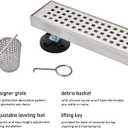 Linear Shower Floor Drain, Brushed Nickel 24 Inch Bathroom Drains