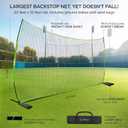 Lacrosse Backstop Net Soccer Basketball Backstop Net for Backyard Sport Netting Barrier Ball Stop Net Includes Portable Carry Bag 2 Sand Bags 4 Ground Stakes