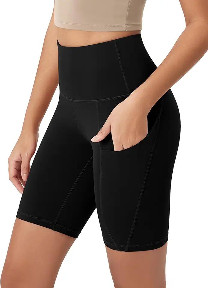 ODODOS Women's Tummy Control Biker Shorts 2.0 with Pockets High Waist Athletic Workout Yoga Shorts 2XL 2Pack