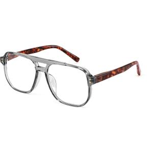 FEISEDY Retro Aviator Reading Glasses Women Men Blue Light Blocking Reader Plastic Lightweight Frame B0071 +2.0