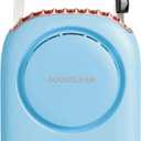Portable Neck Fan, Mini Small Personal Handheld Fan USB Rechargeable 3 Speed for Girls Boys Woman Eyelash Travel Home Office Outdoor (light blue)