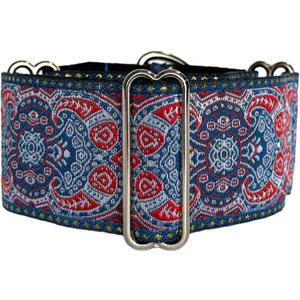 Martingale dog collar for Greyhound Saluki Whippet and other breeds with similar neck 2" wide (L 14"-18")