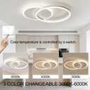 21.6'' 3CCT LED Semi Flush Mount Ceiling Light,White Ceiling Light Fixture