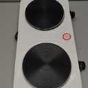 Electric Stove,Countertop Double Heating Burner,2000W Double Heating Plates Portable Countertop Stove for Kitchen Dormitory Office White US Plug 110V