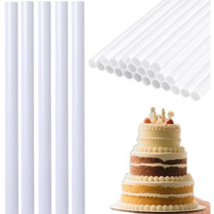 2 x YAOSHENG White Plastic Cake Dowel Rods for Tiered Cake Construction and Stacking Supporting Cake Round Dowels Straws with 0.47 Inch Diameter  (0.47 *11.81(5 PCS))
