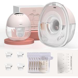NCVI Breast Pump Hands Free, Double Wearable Electric Breast Pump with Strong Suction, 150min Battery Life with 4 Modes & 9 Levels, 19/21/24mm Flange Anti-Leakage Portable Breastfeeding Pump for Moms
