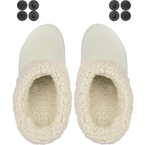 Fuzzy Inserts for Croc Replacement Fur Fluffy Fleece Liners Winter Warm Inner Lining Socks for Men and Women(Beige) (One Size, Men 7/Women9)