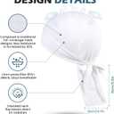 GXCROR Cooling Bandana Cap, Sweat Wicking Helmet Liners, Skull Caps, Doo Rag for Motorcycle, Bicycle, Running, Outdoor Work (White White)